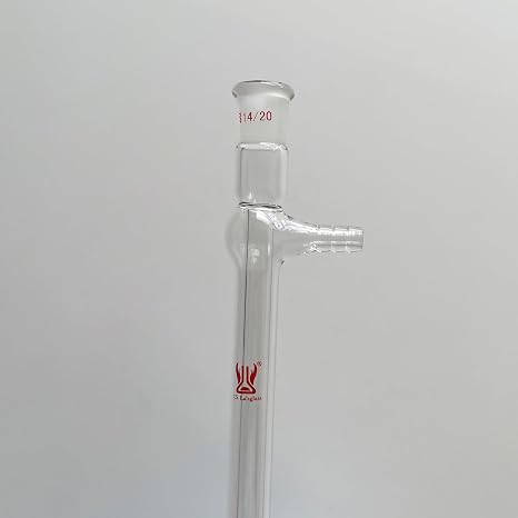 Liebig Condenser with 14/20 Joints, 200mm Jacket Length & 8mm Glass Hose Connection, Borosilicate Glass Liebig Condenser, Lab Glassware