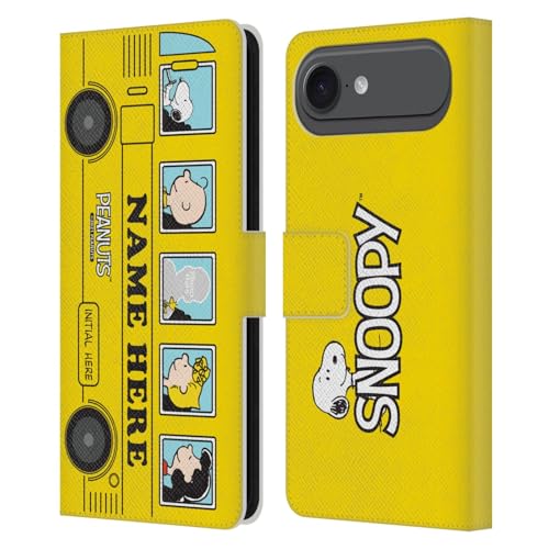 Housse cuir iPhone 17 Air Peanuts Bus Jaune avec étui portefeuille personnalisé