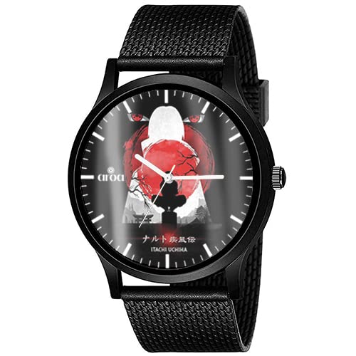 AROA Watch New Watch for Men Itachi Uchiha Design Model : 045 Black Metal Type Rubber Analog Watch Black Dial for Men Stylish Watch for Boys (B0BY8RBPM6) Amazon Price History, Amazon Price Tracker