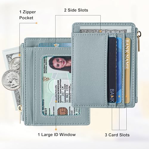 Image of Sodsay Card Case Slim Front Pocket Wallet for Women Credit Card Holder with Keychain | Slim, Front Pocket, Credit Card Holder, with Keychain