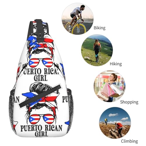 Mochila de pecho y bandolera blanca para deporte y viaje miniatura 5