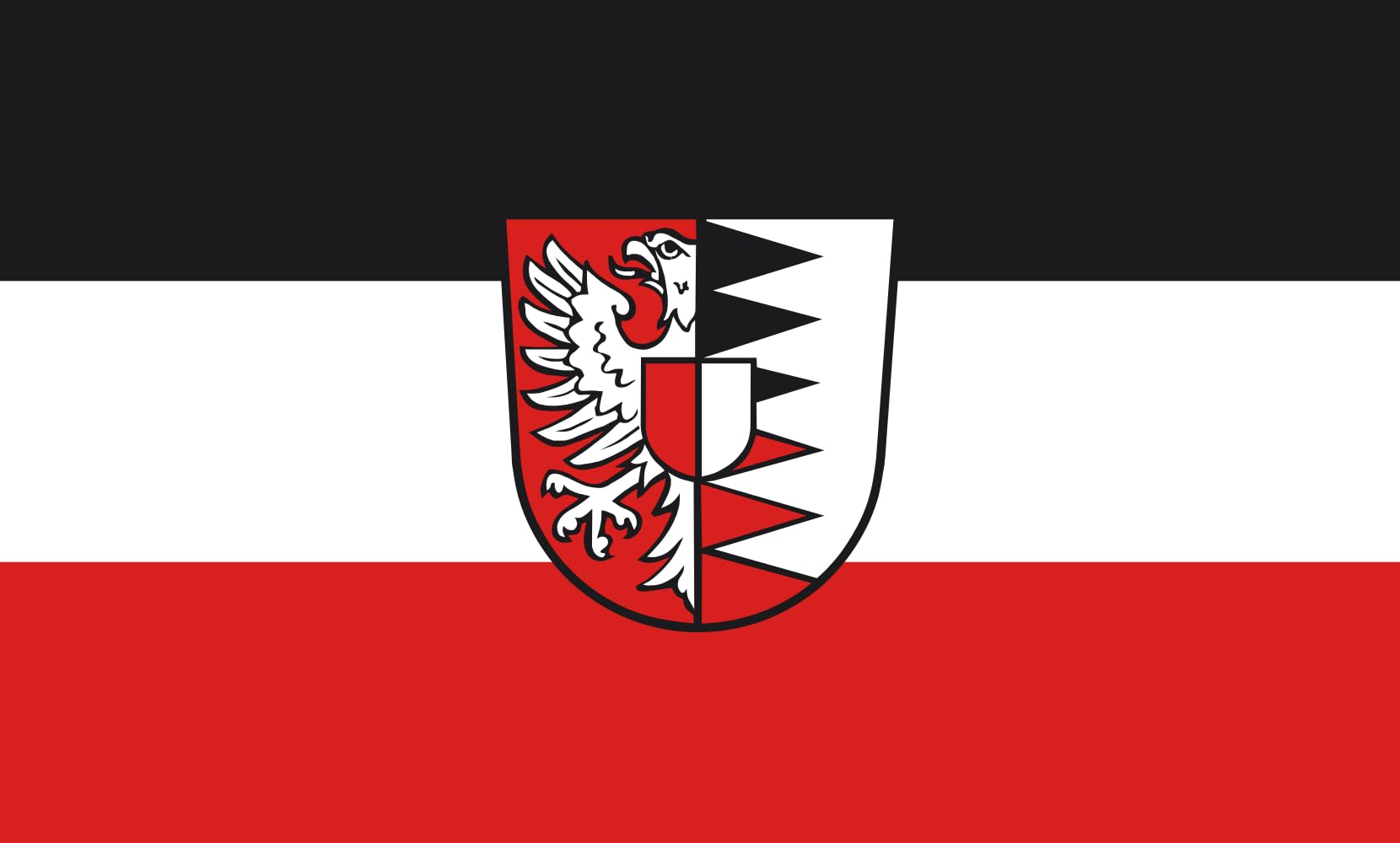 Drapeau Lamerdingen horizontal de 1.35m² pour mât de mairie