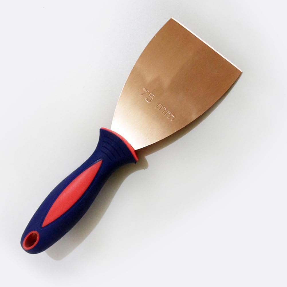 Cuchillo de revestimiento de cobre, espátula de yeso con mango de goma, raspador de yeso, removedor de madera, raspador de papel pintado, herramienta de pintura