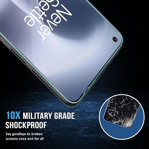 Image of FIRST MART Tempered Glass for OnePlus Nord 2T, Nord 2 and Nord CE, 9H 0.3 mm Full-Glue Screen Protector with Cable Protector, 3D Edge-to-Edge, HD Clear, Case-Friendly, Black, Pack of 1