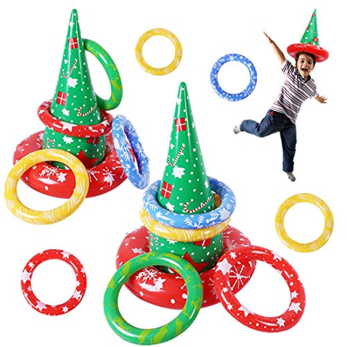 Max Fun Christmas Ring Toss Game Inflatable Christmas Hat Toss Game for Kids Xmas Party Favors Outdo - //coolthings.us
