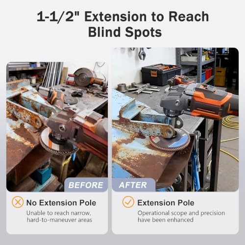 Image of Airway Buff Extender, Airway Buffing Wheel Extension Shaft, 5 /8 inch-11 Threads Arbor Extended Adapter, Universal Angle Grinder Attachments, for Aluminum Wheel Polishing Kit-2 PCS