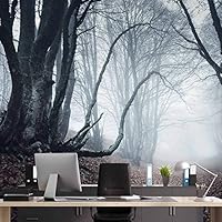 Wall Mural Forest in Fog Removable Self-Adhesive Wallpaper Wall Decoration for Bedroom Living Room - 66x96 inches