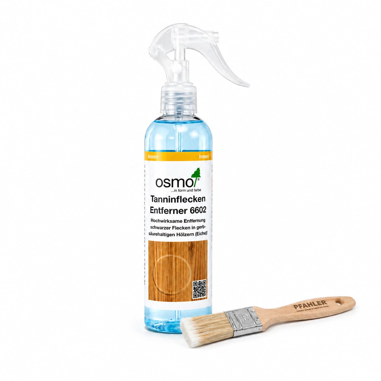 Osmo Tanninflecken-Entferner 6602, Reinigung für schwarze Flecken auf Eichenholz, für Fußböden und Möbel, 0,25 l
