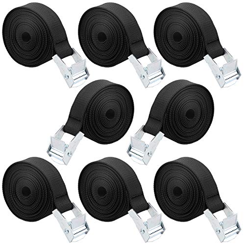 MAGARROW Lot de 8 sangles d'arrimage avec boucle à came Noir 3 m Cover
