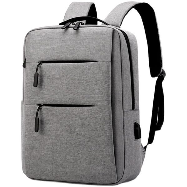 Mochila Executiva Reforçada para Notebook 15.6” Trabalho Faculdade Viagem Escolar Masculina Feminina Bolsa Resistente com Saída USB Moderna e Espaçosa (Cinza)