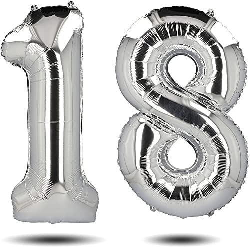 DIWULI Luftballon Zahl 18 XXL Rosa - Riesiger Folienballon Für Geburtstag