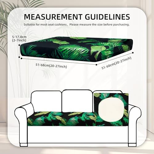 Image of BIETYONE 8Pcs Stretch Patio Cushion Covers,Outdoor Couch Covers Replacement,Outdoor Couch & Sofa Slipcovers,for Patio Furniture Cushion Covers,Washable Reusable urniture Protector(Green Leaf,8PCS)