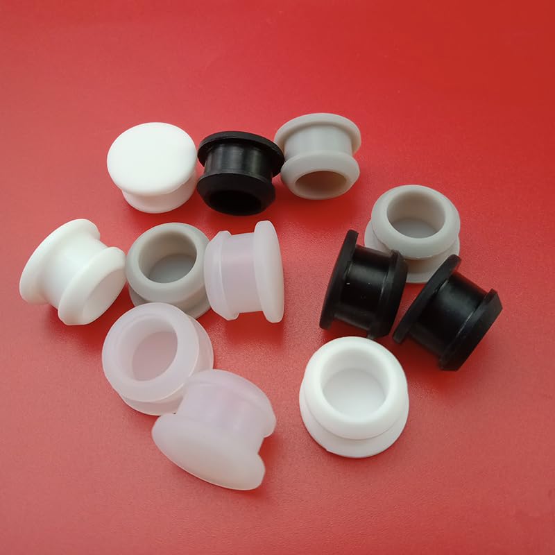 Pack Of 60 Rubber Stoppers, Black, Round, Solid Blanking