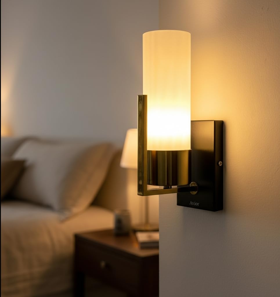 Avior Wall Light for Living Room, Modern Wall Lamps for Bedroom, Home Decorative Light, Offices, Gallery (Frosted Glass)