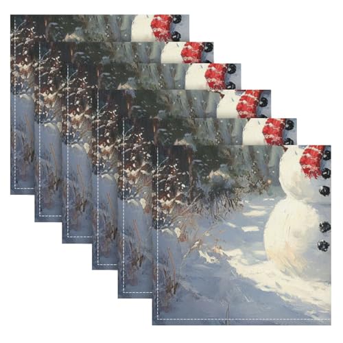 Set de 6 servilletas de tela cuadradas multicolor miniatura 6