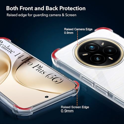 Image of Jkobi Shockproof Crystal-Clear Back Cover for Realme 14 Pro Plus 5G (Anti Yellow Case | Drop & Camera Protection | Hard Polycarbonate)