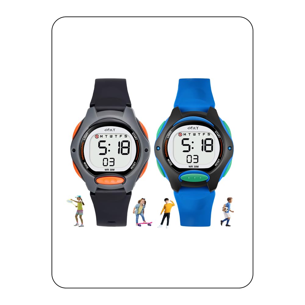 Digital Sports Watch for Kids | Multifunctional with Luminous LED Display & Alarm | Water-Resistant & Silicone Strap | Best Birthday Gift Wrist Watches for Boys & Girls | Age 2-14 yrs