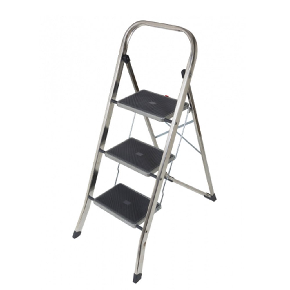 Taburete Escalera de Aluminio 3 peldaños Antideslizante H104 cm Uso doméstico JK-3