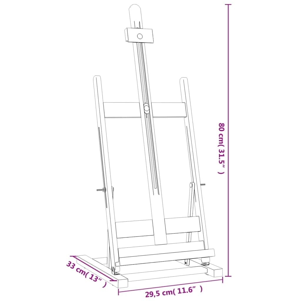Mangloder Caballete de mesa de pino macizo 29,5 x 33 x 80 cm, altura ajustable, plegable, ideal para artistas, estudiantes, profesionales, ayuda flexible para pintar y presentar para oficina, taller