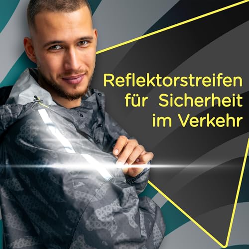 Jubi® Regenponcho Herren aus 100% Recycled Polyester | Grau | Nachhaltig, Leicht & Wasserdicht