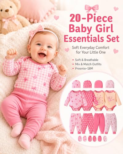 Image of Baby Boy Girl Clothes Preemie Newborn Must Have Infant Essentials Outfits 20 Piece Clothing 0-18 Months