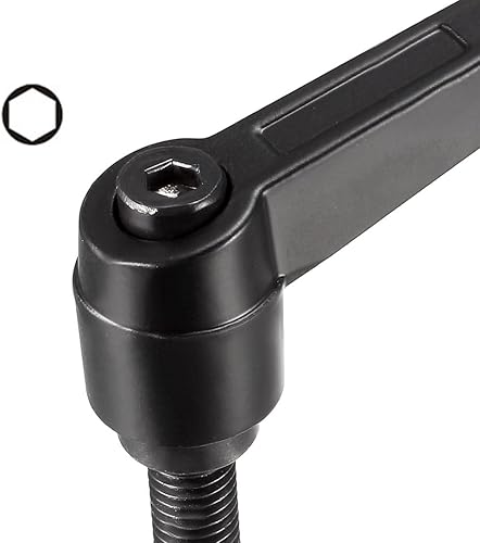 Miniatura 10 de uxcell M8 x 1.260 in mango ajustable palanca de sujeción rosca botón trinquete macho roscado perillas de tornillo de liberación rápida pernos con