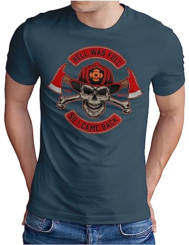 T-shirt Homme Pompier OM3 en Coton Denim de Taille S à 5XL