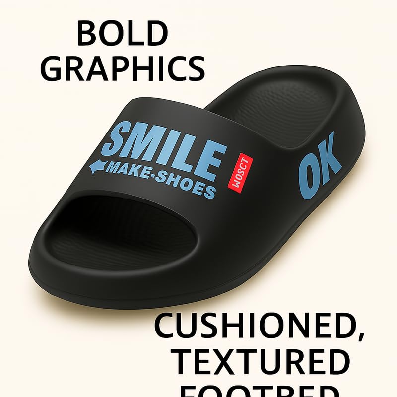 HY-3178 Men’s Comfort Sandals – Lightweight Slip-On Open Toe Slides with Arch Support | Cushioned Soft EVA Sole | Anti-Slip Indoor Outdoor House Slippers for Gym, Shower & Casual Walking2