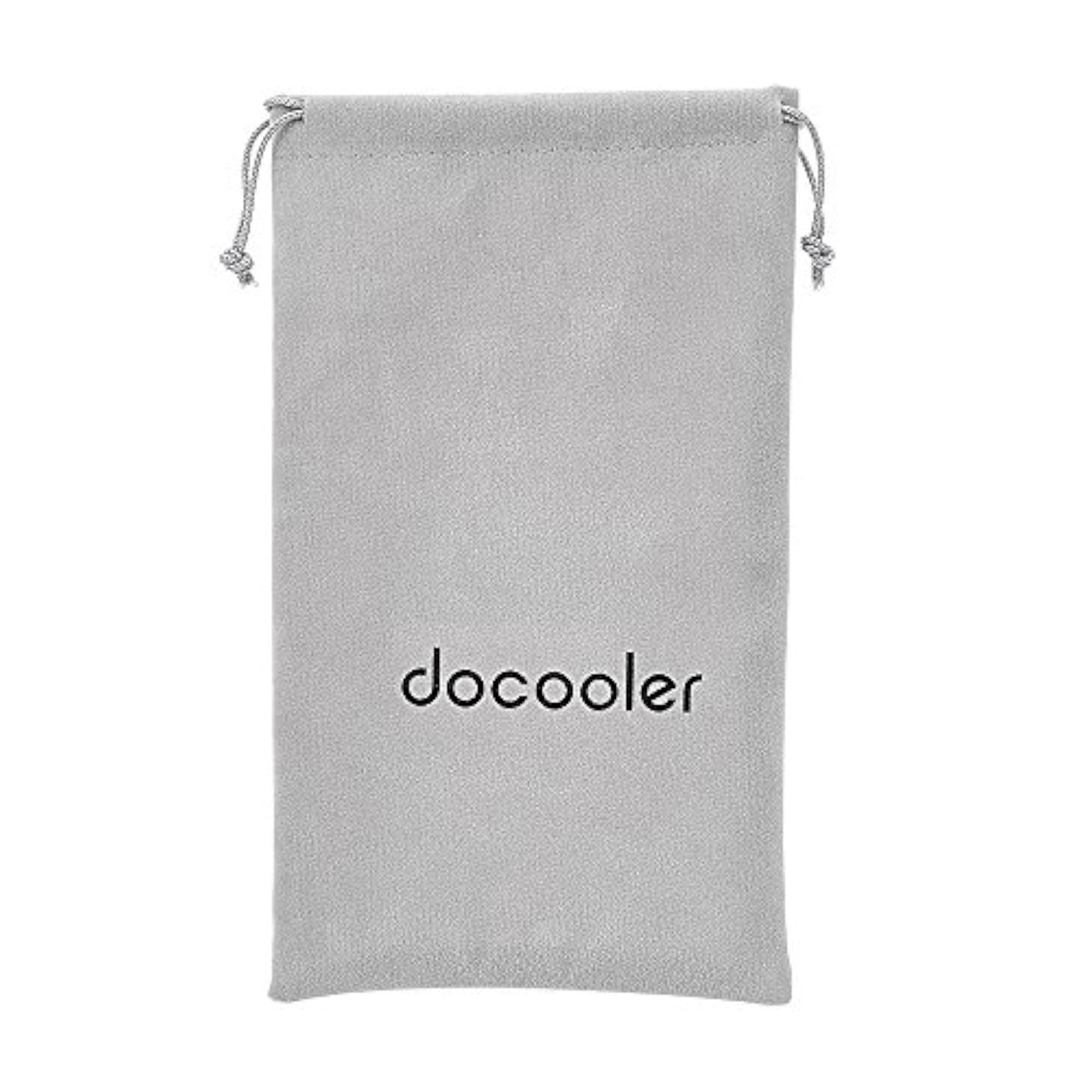 Small Drawstring Flocked Protection Pouch, Grey