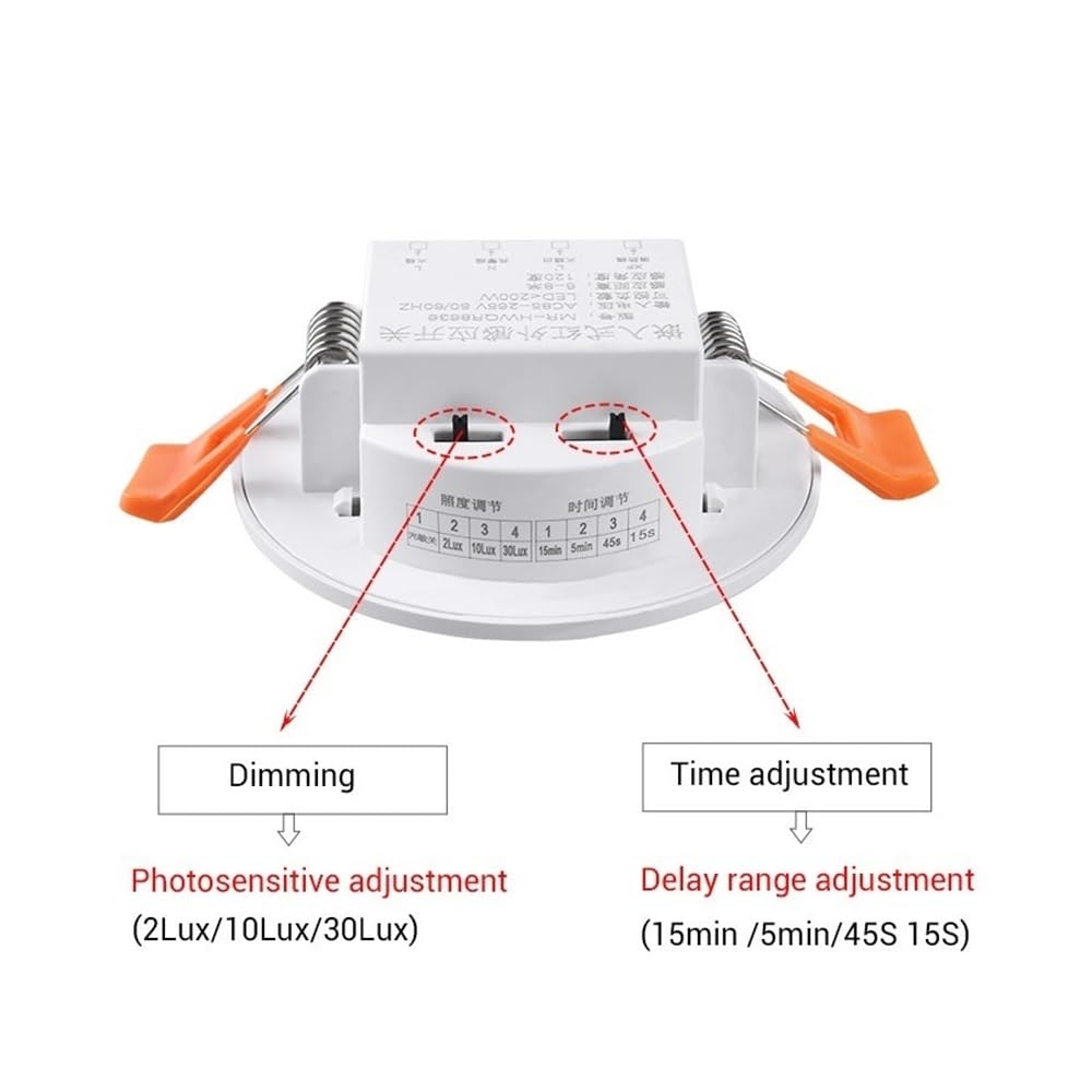 Iluminación KJXP, Paquete de 5, interruptor de luz de sonido LED, interruptor de Sensor de movimiento PIR E27 AC220V, soporte de lámpara de encendido/apagado automático, Detector de Sensor de techo