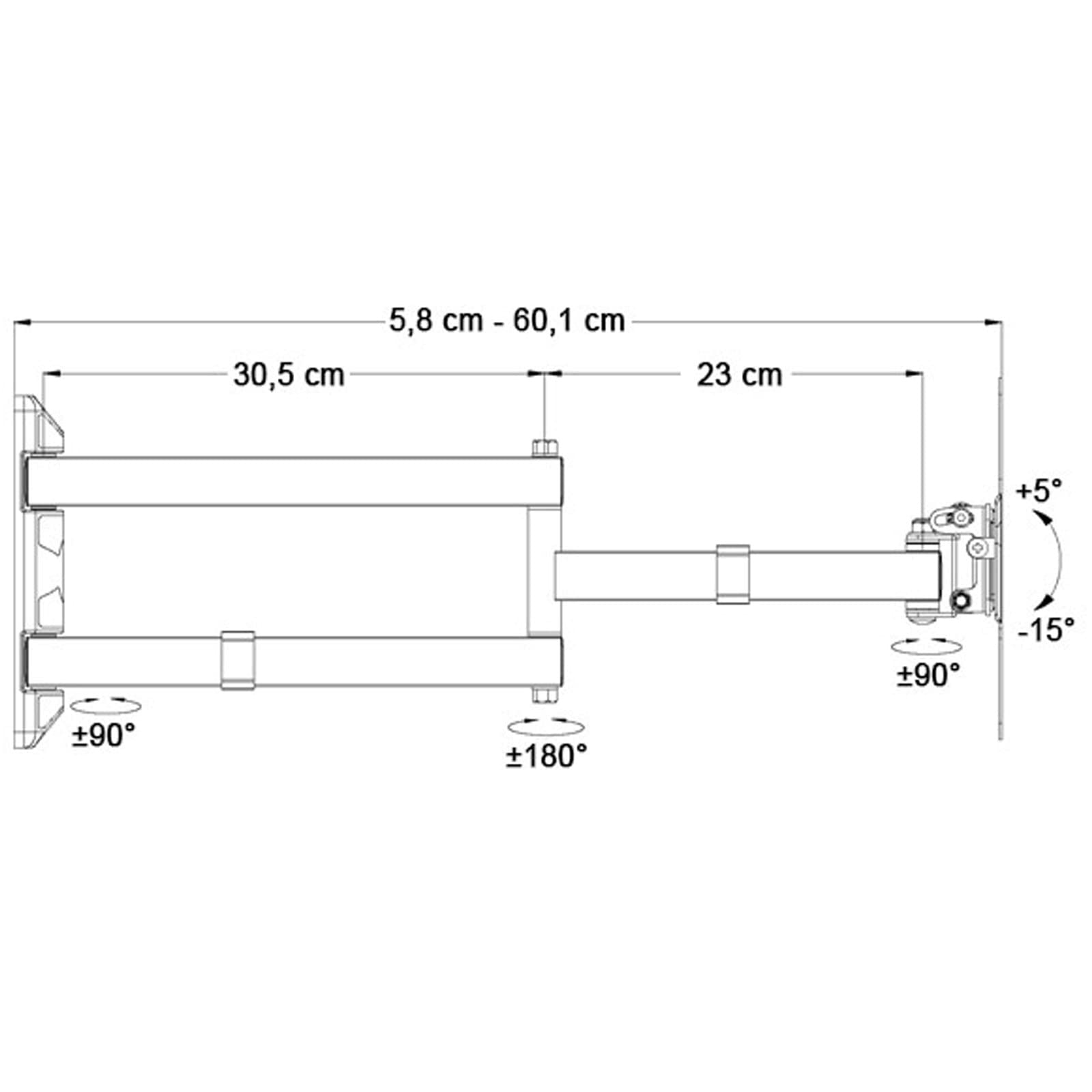 Supporto a parete Supporto TV universale - Inclinazione inclinabile - TV Sospensione a parete per LCD 3D HD LED - 15-55 pollici - VESA 75 100 200x100 200x100 200 nero Modello: S89B