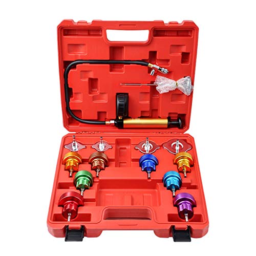 WINMAX TOOLS AUTOMOTIVE Auto Cooling System Radiator Color Cap Pressure Tester Kit Pump