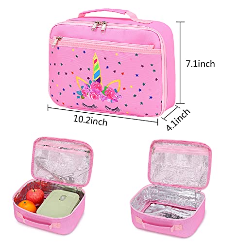 Camtop Backpack For Girls Kids School Backpack With Lunch Box Preschool Kindergarten Bookbag Set (Pink) #TOP2