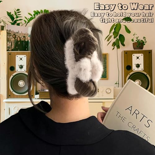 Image of Freebies Plush Hair Accessories for Women | Non Slip Big Hair Claw | Soft Clutcher for Girls | Trendy Hair Clip | Strong Grip Daily Use Claw | Fashion Clip Combo | Pack of 3