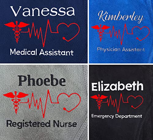 NACRE APPAREL Women's Custom Nurse Jacket Personalized Embroidered Lightweight Fleece Nurse Coat4