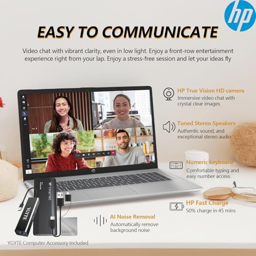 Image of HP 2025 17 Inch Laptop Touchscreen, 17.3 Touch Screen Business Laptop PC, AMD Ryzen 5(6-Cores), 64GB RAM 1.5TB Storage (1TB SSD+512GB PSSD)|Windows 11 Pro Laptop Lifetime Office|Copilot AI|Number Pad