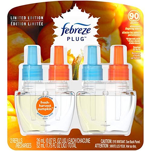 Febreze Plug Air Freshener Refills, Limited Edition Fresh-Harvest Pumpkin Scent, (2 Count, 1.75 Oz)