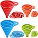 Silicone Foldable Funnel, Flexible, Kitchen Liquid Transfer, 100% BPA Free, 1 Small 1 Big & 1 Brush & Hook By Lebice