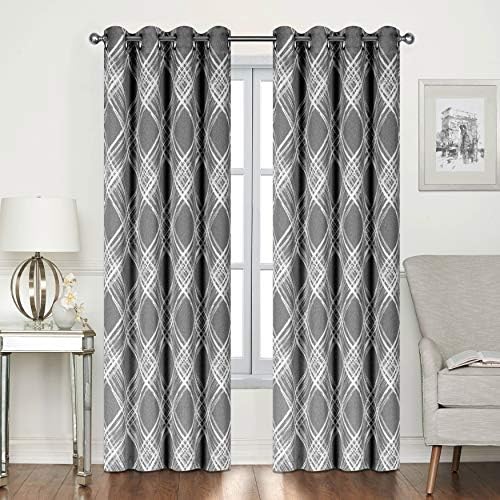 Home Beyond & HB design Jacquard Room Darkening Curtains with