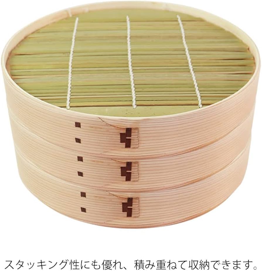 Amazon｜そば皿 曲げわっぱ 22cm 竹すだれ付き 竹す付き せいろ 無塗装