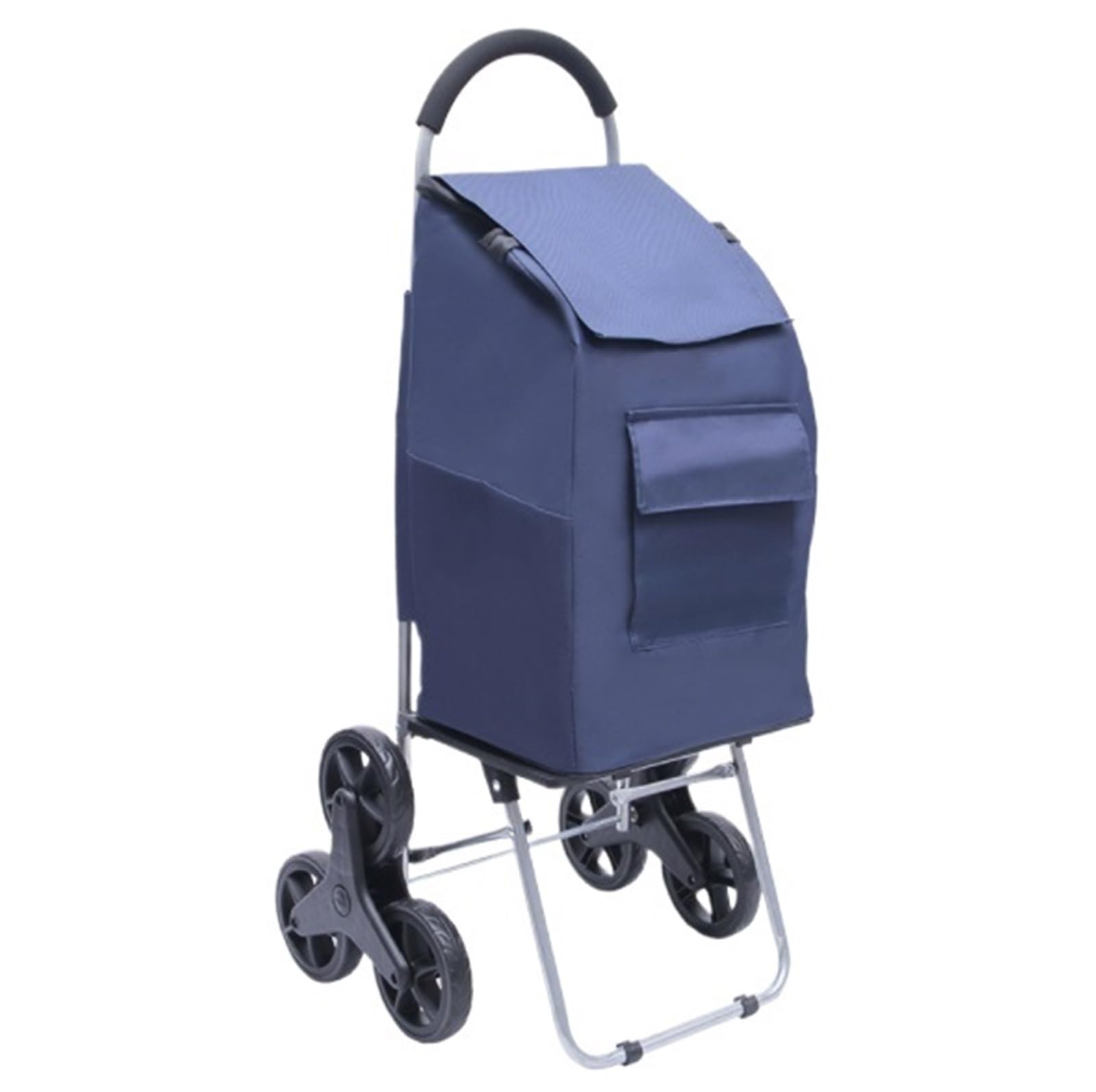 Dannmpx Large Round Head Shopping Trolley Foldable Shopping Cart Stair Climbing Trolley For Short Trips Camping Utility Cart(Large Round Head)