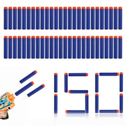 150 Piezas Foam Bullet Darts para Pistola de Juguete, 7cm Paquete de Recarga de Balas para Niños Seguro de Usar, Suave y Flexible Munición de Espuma de Juguete Regalo de Cumpleaños para Niños