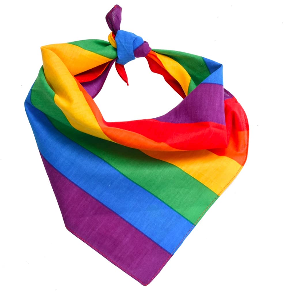 Gay Pride Parade Rainbow Bandana - One Size Fits Most Adults - Rainbow Pride Flag Colors - LGBTQ Gay & Lesbian Clothing & Accessories