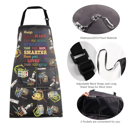 BNQL Painting Artist Apron With Pockets - Painter Gifts for Art Lover Teacher (Art BR Apron) - Image 4
