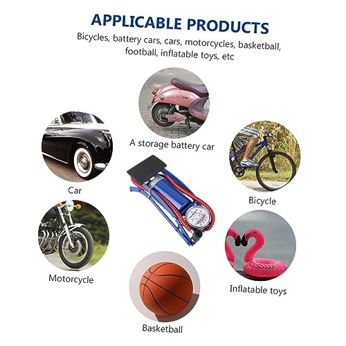 1Pc Portable High Pressure Foot Pump for Tires Compact Bike Inflator with Pressure Gauge for Cars Bicycles Motorcycles and Inflatable Items Lightweight and Easy to Use2