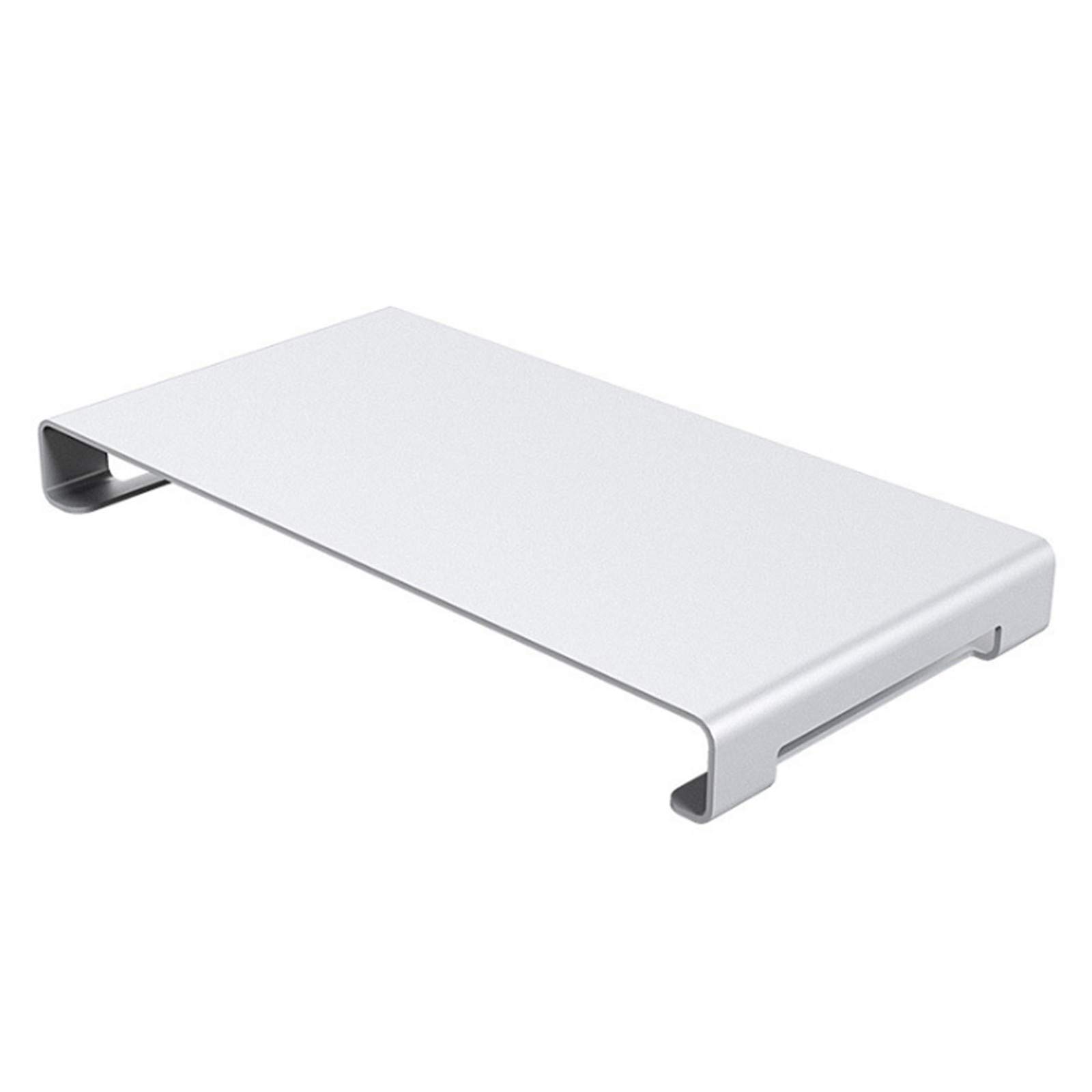Supporto per Monitor per la Scrivania, Rialzo da Terra per PC, Desktop Base del Supporto Booster Pad, Lega di Alluminio, 400 * 210 * 45mm, Argento