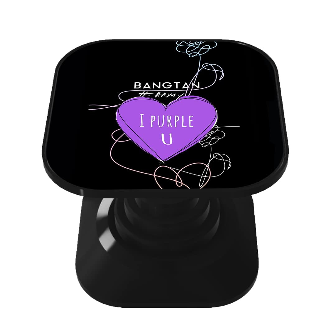 Gosmartkart BTS Made in India Mobile Back Holder Grip & Selfie Holder Socket Super HD Matte Finish Mobile Grip| Expanding Square Mobile Stand Grips for Android or Apple Smartphones Gsk18