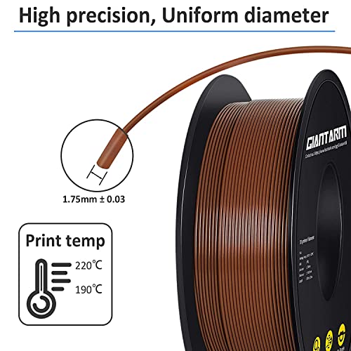 Giantarm 3D Printer Filament, Brown Pla Filament, 1Kg(2.2Lbs) Spool, 1.75Mm Dimension Accuracy +/- 0.03Mm, 3D Printing Filament #TOP2