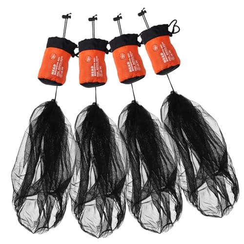 MOBUTOFU 1 Juego Niebla Mosquitero Red De Insectos Visera Volar Motosierra Malla Sombreros De con Red Gorros Sombreros De Mosquitera Poliéster Black