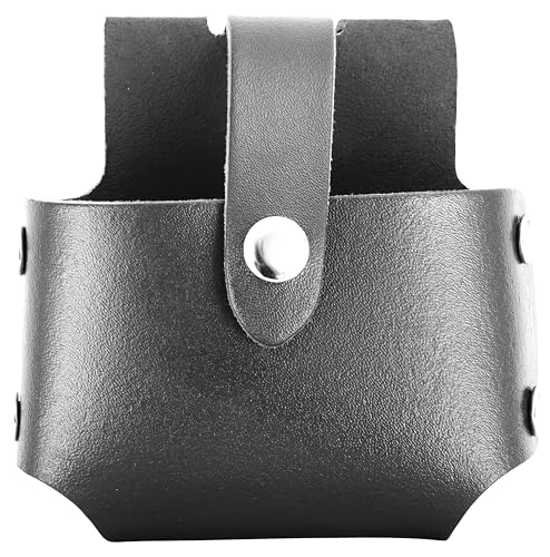 Black Leather Tape measure Holder Holster with button loop fastening heavy duty Scaffolding Tools